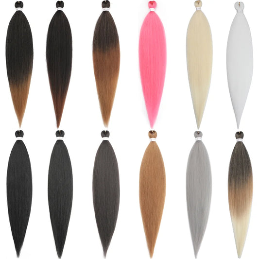 36Inch Pre-stretched Braids Hair Professional Itch Free Hot Water Setting Synthetic Fiber Ombre Yaki Braid Hair Extensions