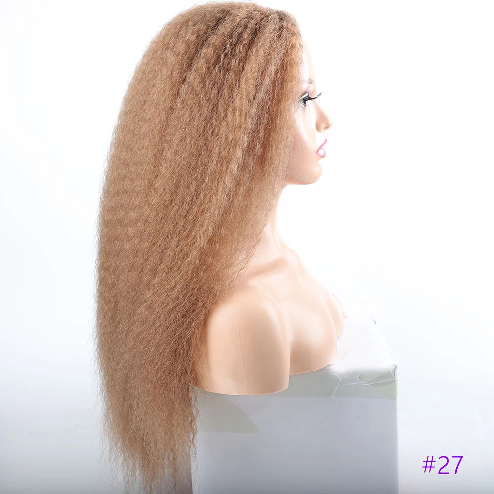 Long Puffy Kinky Curly Synthetic Wigs for Women Black Brown Blonde Synthetic Curly Hair Wigs 20 Inch Curly Synthetic Hair Wigs