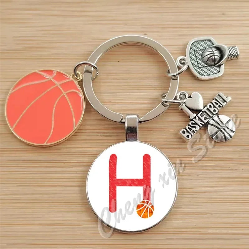 Basketball Initials A-Z, Basketball Lover  Gift Jewelry Jewelry Gift Keychain