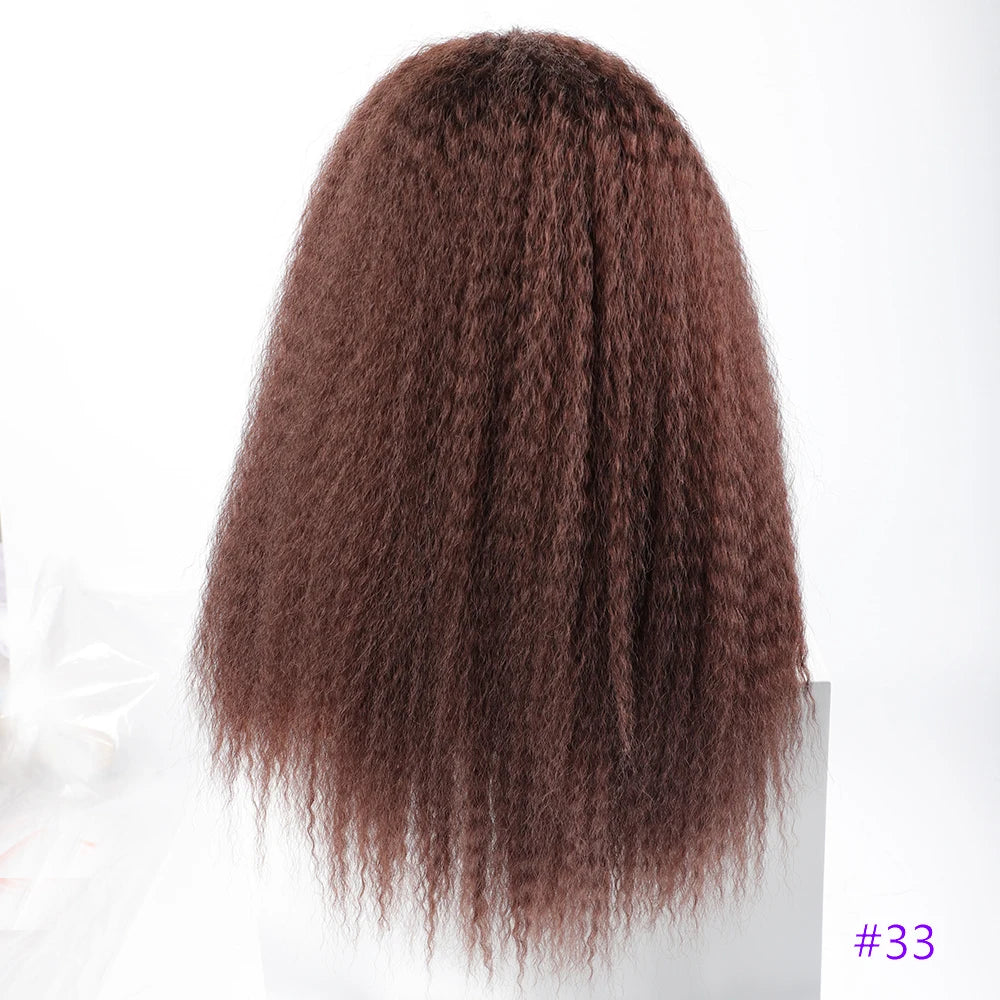 Long Puffy Kinky Curly Synthetic Wigs for Women Black Brown Blonde Synthetic Curly Hair Wigs 20 Inch Curly Synthetic Hair Wigs