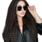Long Puffy Kinky Curly Synthetic Wigs for Women Black Brown Blonde Synthetic Curly Hair Wigs 20 Inch Curly Synthetic Hair Wigs