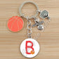 Basketball Initials A-Z, Basketball Lover  Gift Jewelry Jewelry Gift Keychain