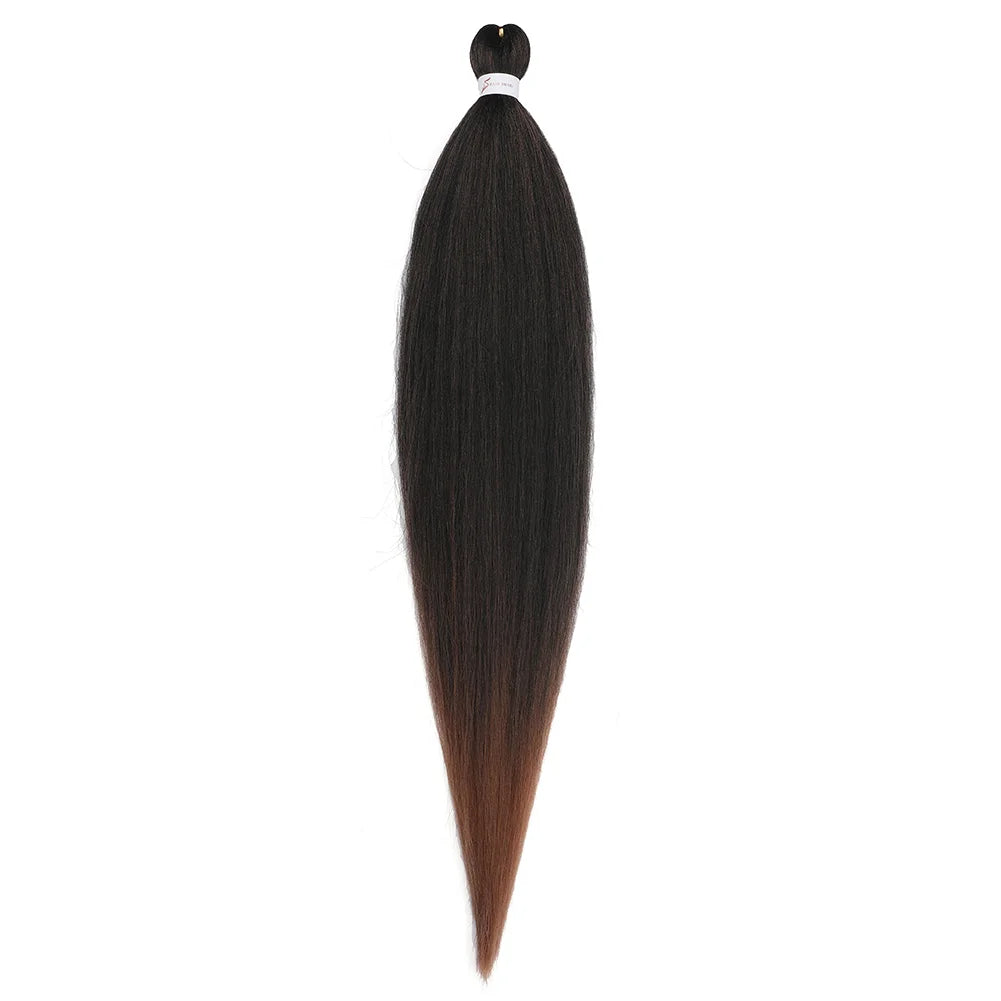36Inch Pre-stretched Braids Hair Professional Itch Free Hot Water Setting Synthetic Fiber Ombre Yaki  Braid Hair Extensions