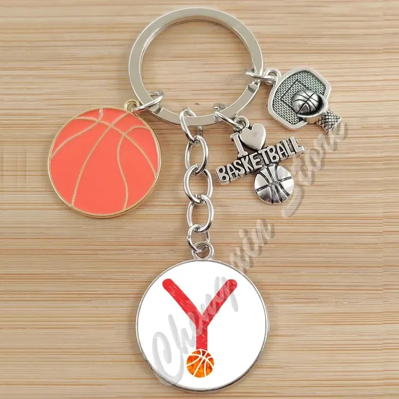 Basketball Initials A-Z, Basketball Lover  Gift Jewelry Jewelry Gift Keychain