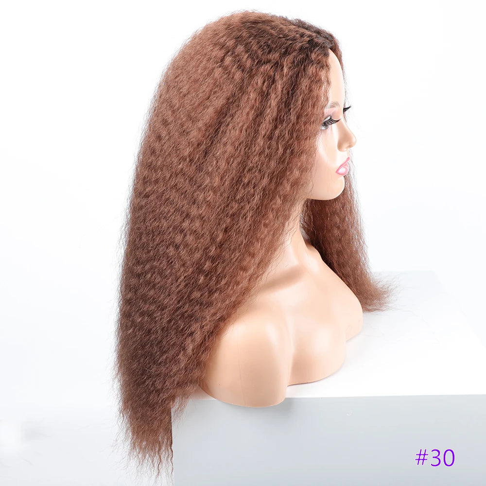 Long Puffy Kinky Curly Synthetic Wigs for Women Black Brown Blonde Synthetic Curly Hair Wigs 20 Inch Curly Synthetic Hair Wigs