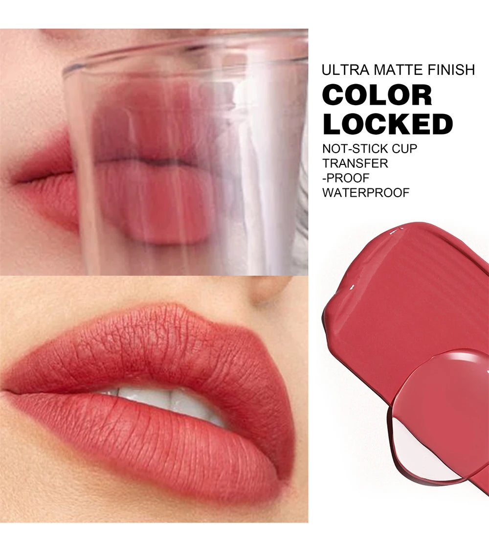 5 Colors Long-lasting Lip Dyeing Waterproof High Pigmented Lightening Textures Moisturizing Non-stick Cup Lip Tint Stain Makeup