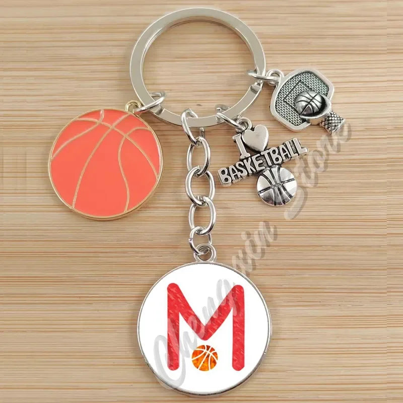 Basketball Initials A-Z, Basketball Lover  Gift Jewelry Jewelry Gift Keychain