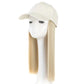 Baseball Cap With Long Straight Heat Resistant Hair 12 Inch Helmet Wig For Women Beige Faux Lace Front Hat