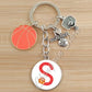 Basketball Initials A-Z, Basketball Lover  Gift Jewelry Jewelry Gift Keychain