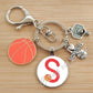 Basketball Initials A-Z, Basketball Lover  Gift Jewelry Jewelry Gift Keychain