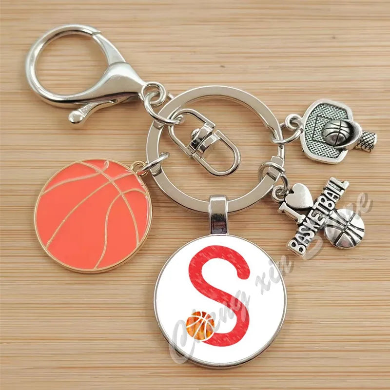 Basketball Initials A-Z, Basketball Lover  Gift Jewelry Jewelry Gift Keychain
