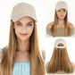 Baseball Cap With Long Straight Heat Resistant Hair 12 Inch Helmet Wig For Women Beige Faux Lace Front Hat