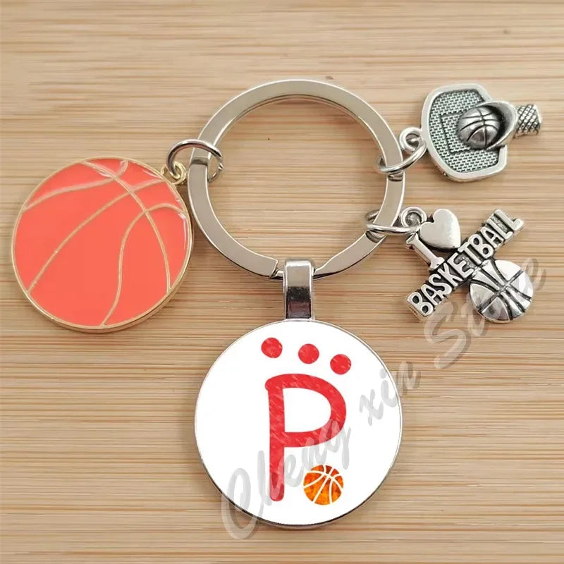 Basketball Initials A-Z, Basketball Lover  Gift Jewelry Jewelry Gift Keychain