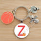Basketball Initials A-Z, Basketball Lover  Gift Jewelry Jewelry Gift Keychain