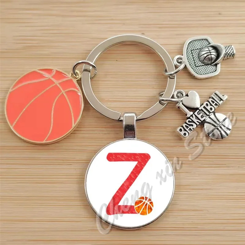 Basketball Initials A-Z, Basketball Lover  Gift Jewelry Jewelry Gift Keychain