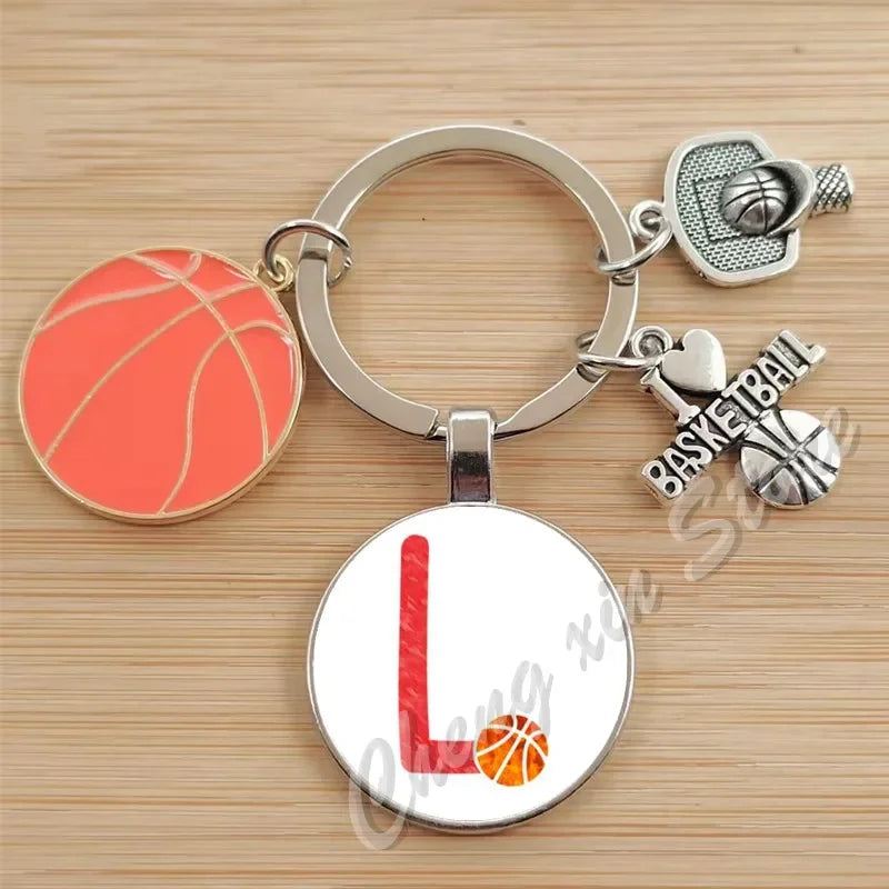 Basketball Initials A-Z, Basketball Lover  Gift Jewelry Jewelry Gift Keychain