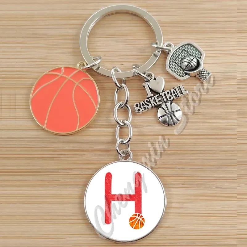 Basketball Initials A-Z, Basketball Lover  Gift Jewelry Jewelry Gift Keychain
