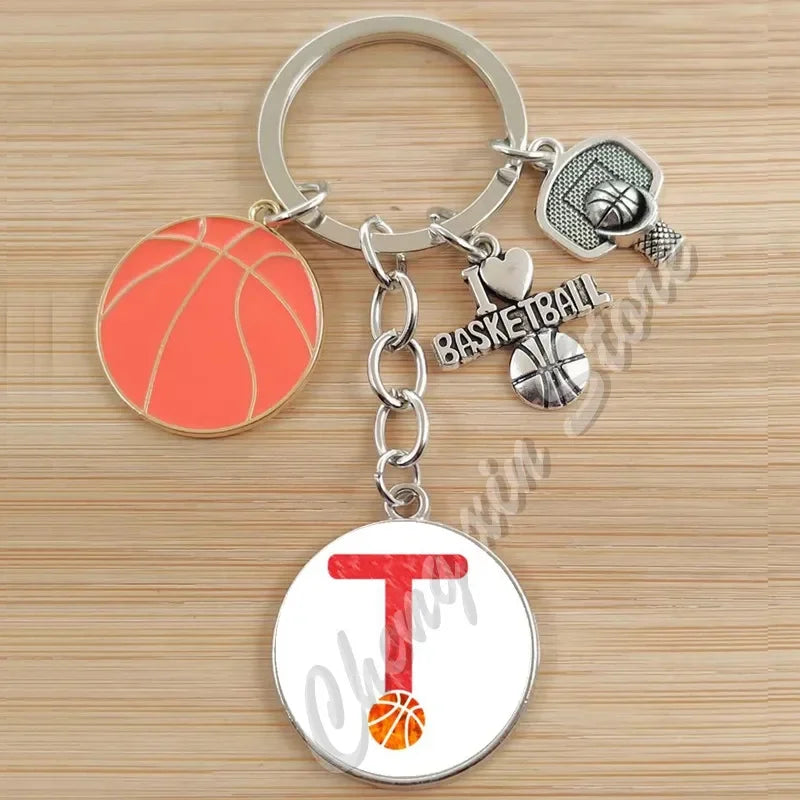Basketball Initials A-Z, Basketball Lover  Gift Jewelry Jewelry Gift Keychain