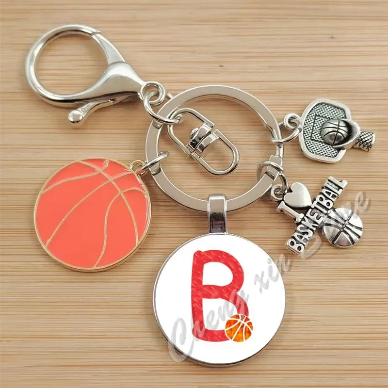Basketball Initials A-Z, Basketball Lover  Gift Jewelry Jewelry Gift Keychain