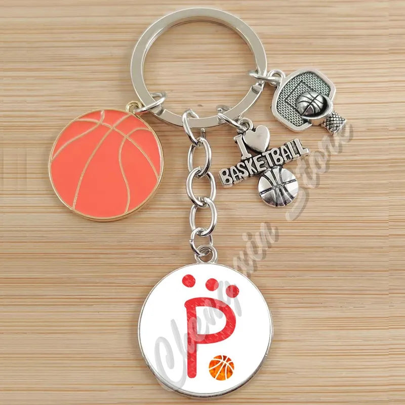 Basketball Initials A-Z, Basketball Lover  Gift Jewelry Jewelry Gift Keychain
