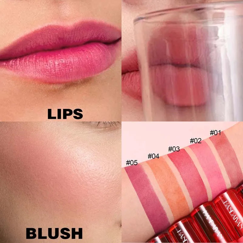 5 Colors Long-lasting Lip Dyeing Waterproof High Pigmented Lightening Textures Moisturizing Non-stick Cup Lip Tint Stain Makeup