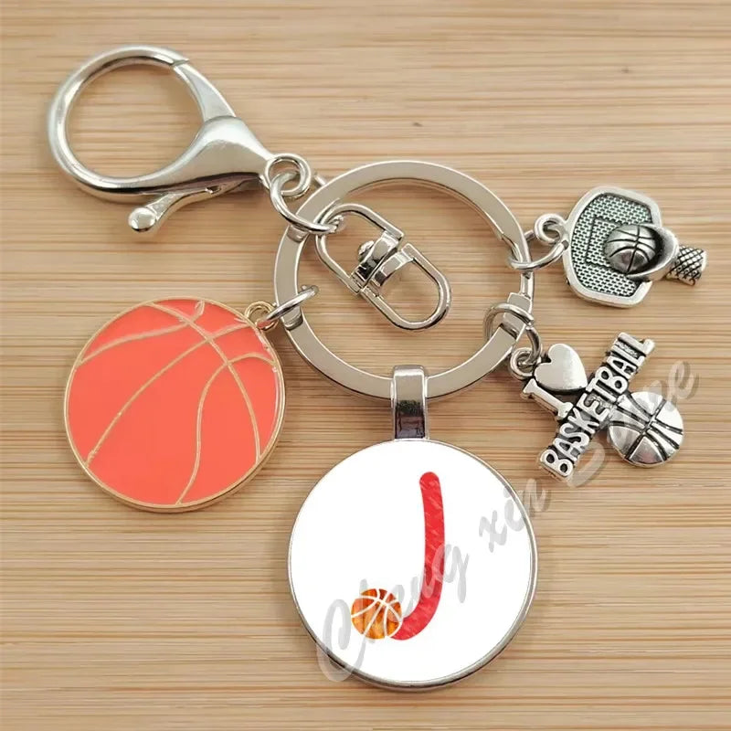 Basketball Initials A-Z, Basketball Lover  Gift Jewelry Jewelry Gift Keychain