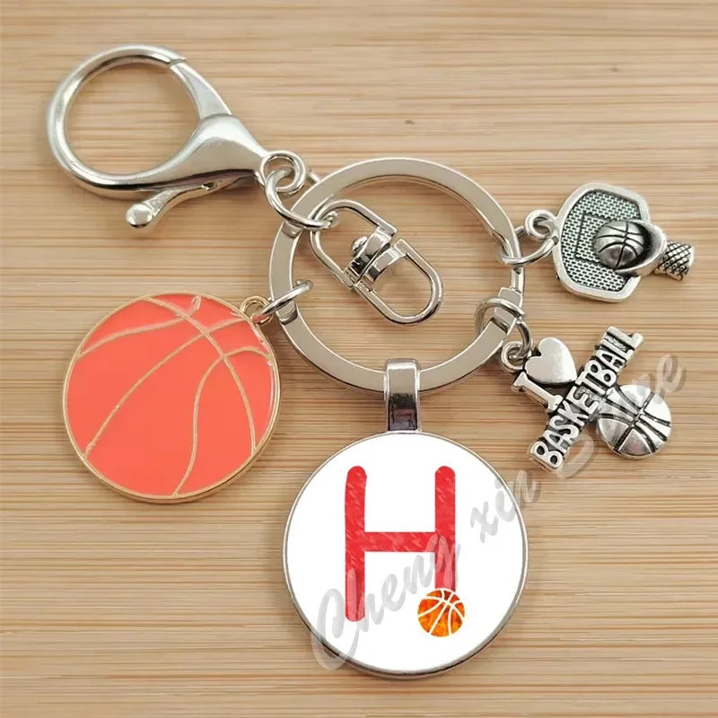 Basketball Initials A-Z, Basketball Lover  Gift Jewelry Jewelry Gift Keychain