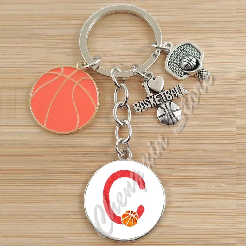 Basketball Initials A-Z, Basketball Lover  Gift Jewelry Jewelry Gift Keychain