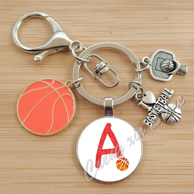 Basketball Initials A-Z, Basketball Lover  Gift Jewelry Jewelry Gift Keychain