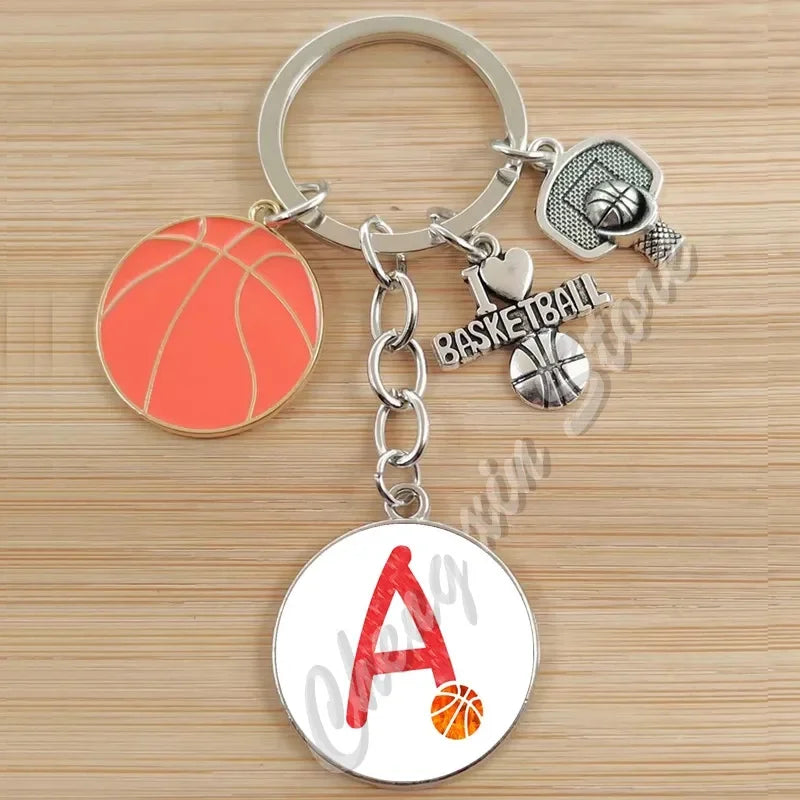 Basketball Initials A-Z, Basketball Lover  Gift Jewelry Jewelry Gift Keychain