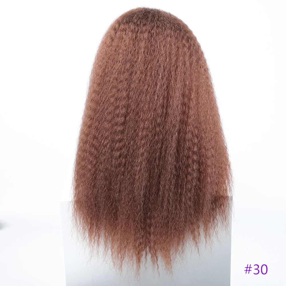 Long Puffy Kinky Curly Synthetic Wigs for Women Black Brown Blonde Synthetic Curly Hair Wigs 20 Inch Curly Synthetic Hair Wigs