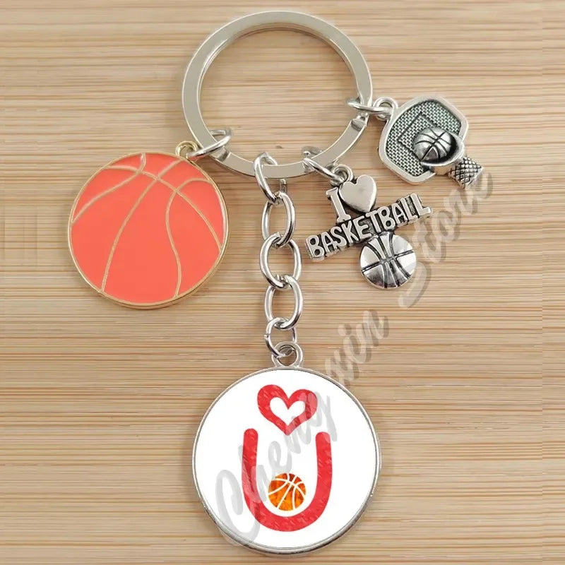 Basketball Initials A-Z, Basketball Lover  Gift Jewelry Jewelry Gift Keychain