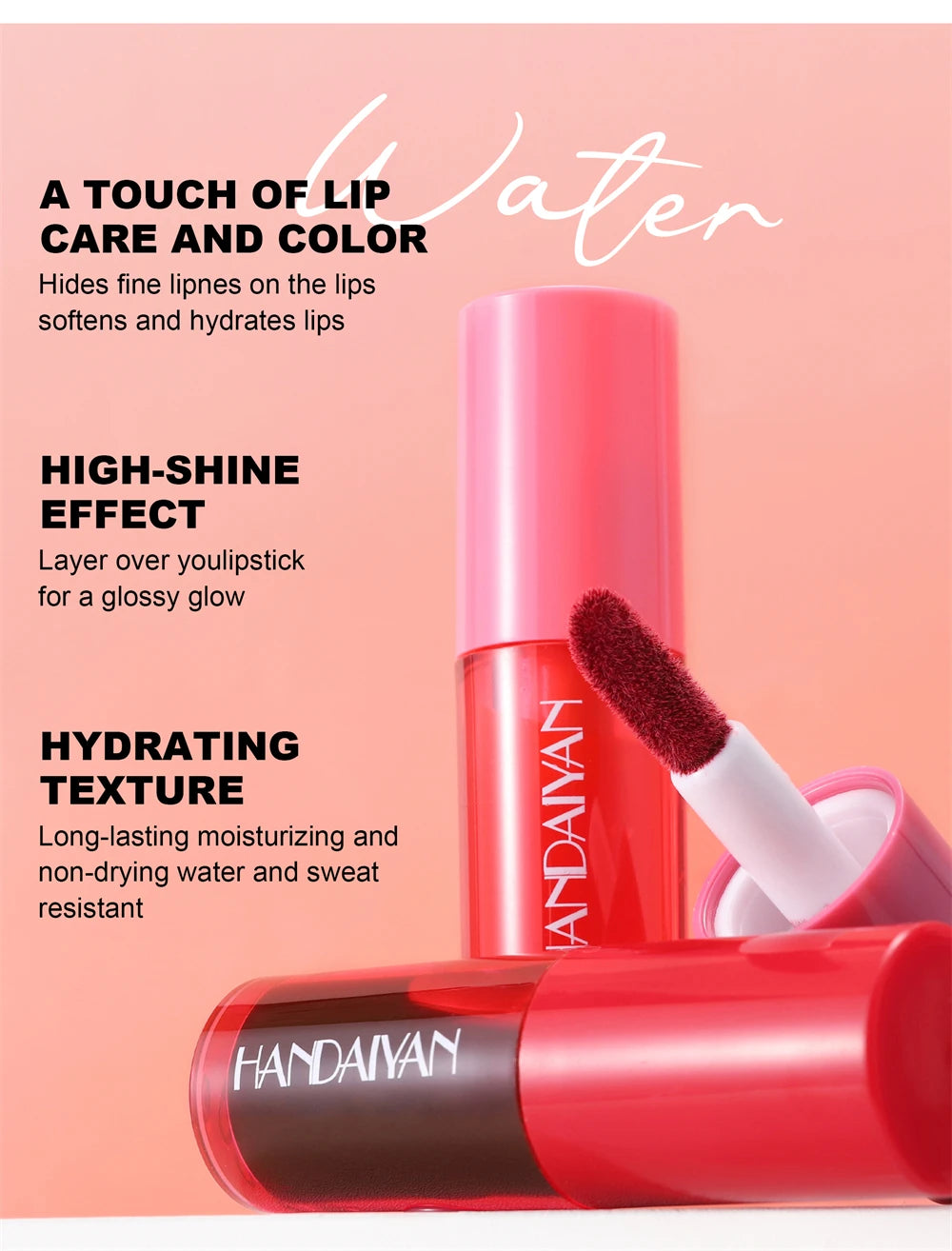 5 Colors Long-lasting Lip Dyeing Waterproof High Pigmented Lightening Textures Moisturizing Non-stick Cup Lip Tint Stain Makeup