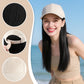 Baseball Cap With Long Straight Heat Resistant Hair 12 Inch Helmet Wig For Women Beige Faux Lace Front Hat