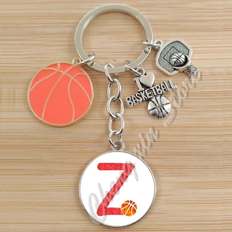 Basketball Initials A-Z, Basketball Lover  Gift Jewelry Jewelry Gift Keychain