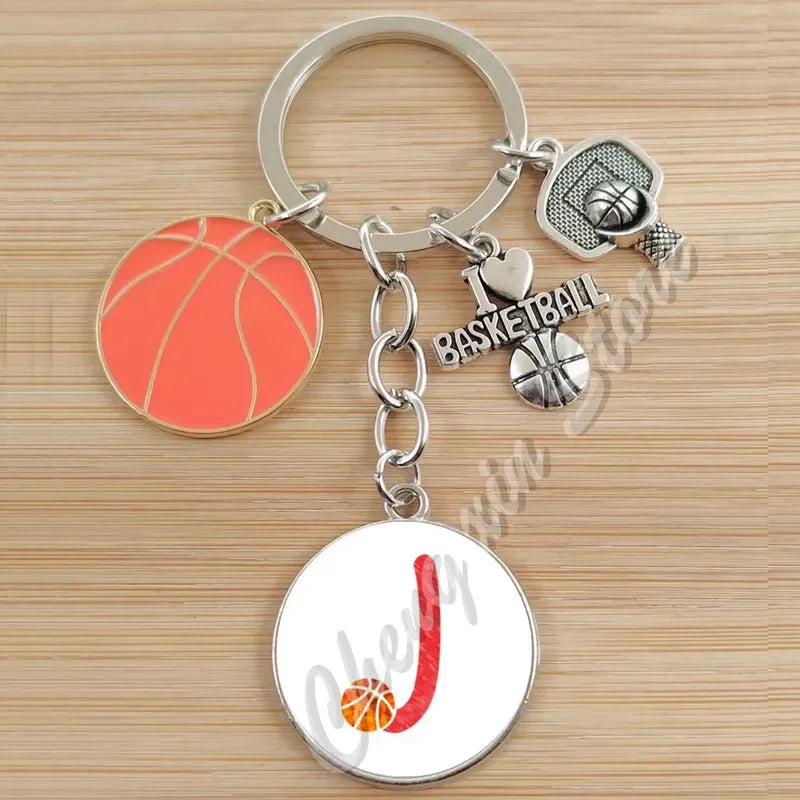 Basketball Initials A-Z, Basketball Lover  Gift Jewelry Jewelry Gift Keychain