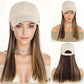 Baseball Cap With Long Straight Heat Resistant Hair 12 Inch Helmet Wig For Women Beige Faux Lace Front Hat