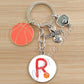 Basketball Initials A-Z, Basketball Lover  Gift Jewelry Jewelry Gift Keychain