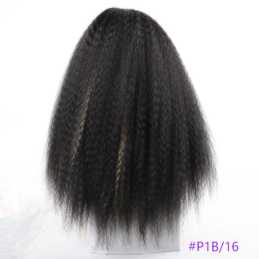 Long Puffy Kinky Curly Synthetic Wigs for Women Black Brown Blonde Synthetic Curly Hair Wigs 20 Inch Curly Synthetic Hair Wigs
