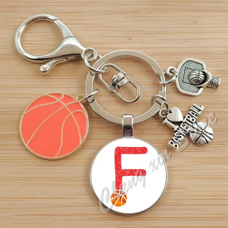 Basketball Initials A-Z, Basketball Lover  Gift Jewelry Jewelry Gift Keychain