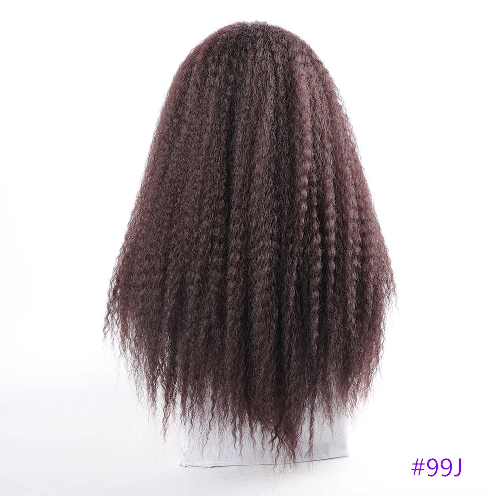 Long Puffy Kinky Curly Synthetic Wigs for Women Black Brown Blonde Synthetic Curly Hair Wigs 20 Inch Curly Synthetic Hair Wigs