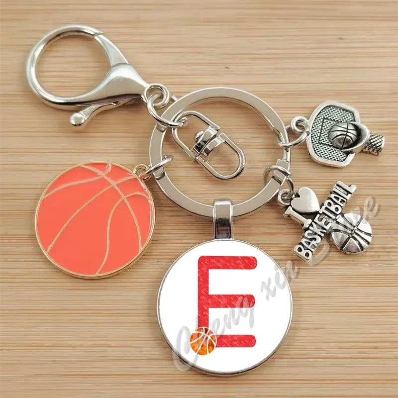 Basketball Initials A-Z, Basketball Lover  Gift Jewelry Jewelry Gift Keychain