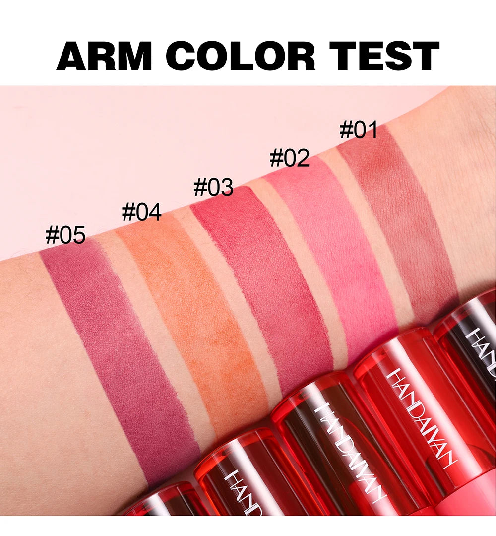 5 Colors Long-lasting Lip Dyeing Waterproof High Pigmented Lightening Textures Moisturizing Non-stick Cup Lip Tint Stain Makeup