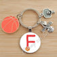 Basketball Initials A-Z, Basketball Lover  Gift Jewelry Jewelry Gift Keychain