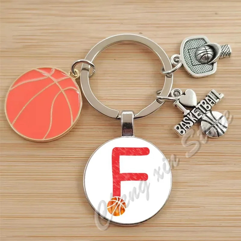 Basketball Initials A-Z, Basketball Lover  Gift Jewelry Jewelry Gift Keychain