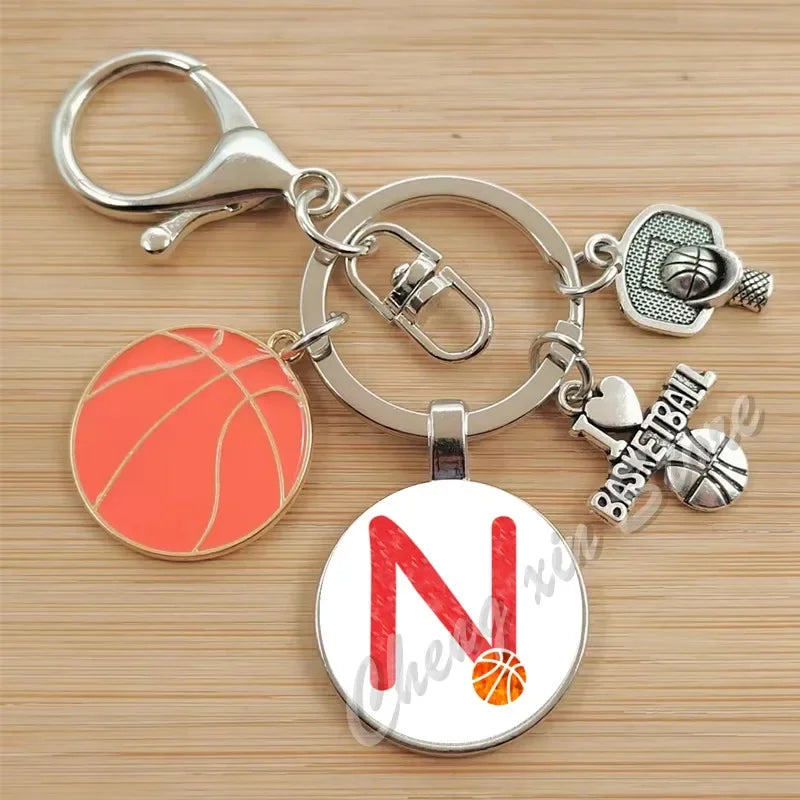Basketball Initials A-Z, Basketball Lover  Gift Jewelry Jewelry Gift Keychain