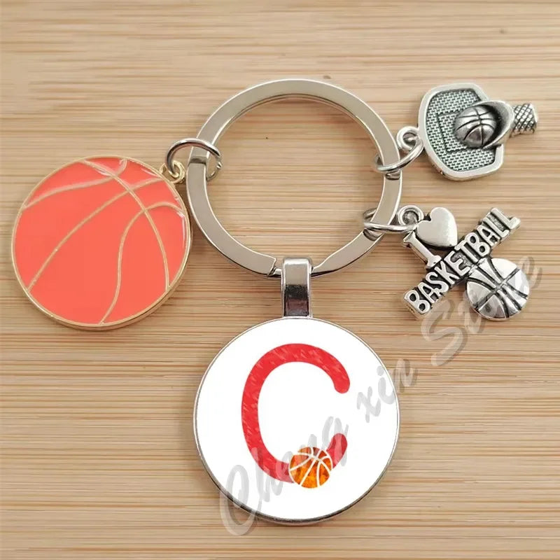 Basketball Initials A-Z, Basketball Lover  Gift Jewelry Jewelry Gift Keychain