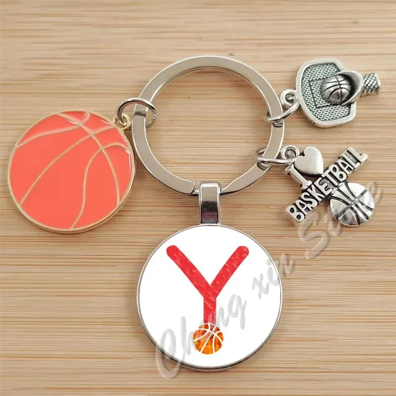 Basketball Initials A-Z, Basketball Lover  Gift Jewelry Jewelry Gift Keychain