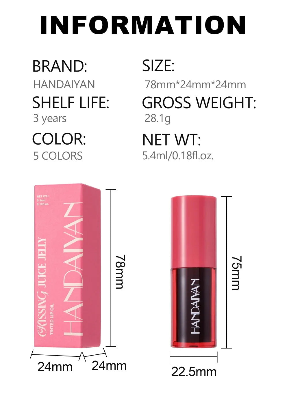 5 Colors Long-lasting Lip Dyeing Waterproof High Pigmented Lightening Textures Moisturizing Non-stick Cup Lip Tint Stain Makeup