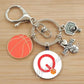 Basketball Initials A-Z, Basketball Lover  Gift Jewelry Jewelry Gift Keychain